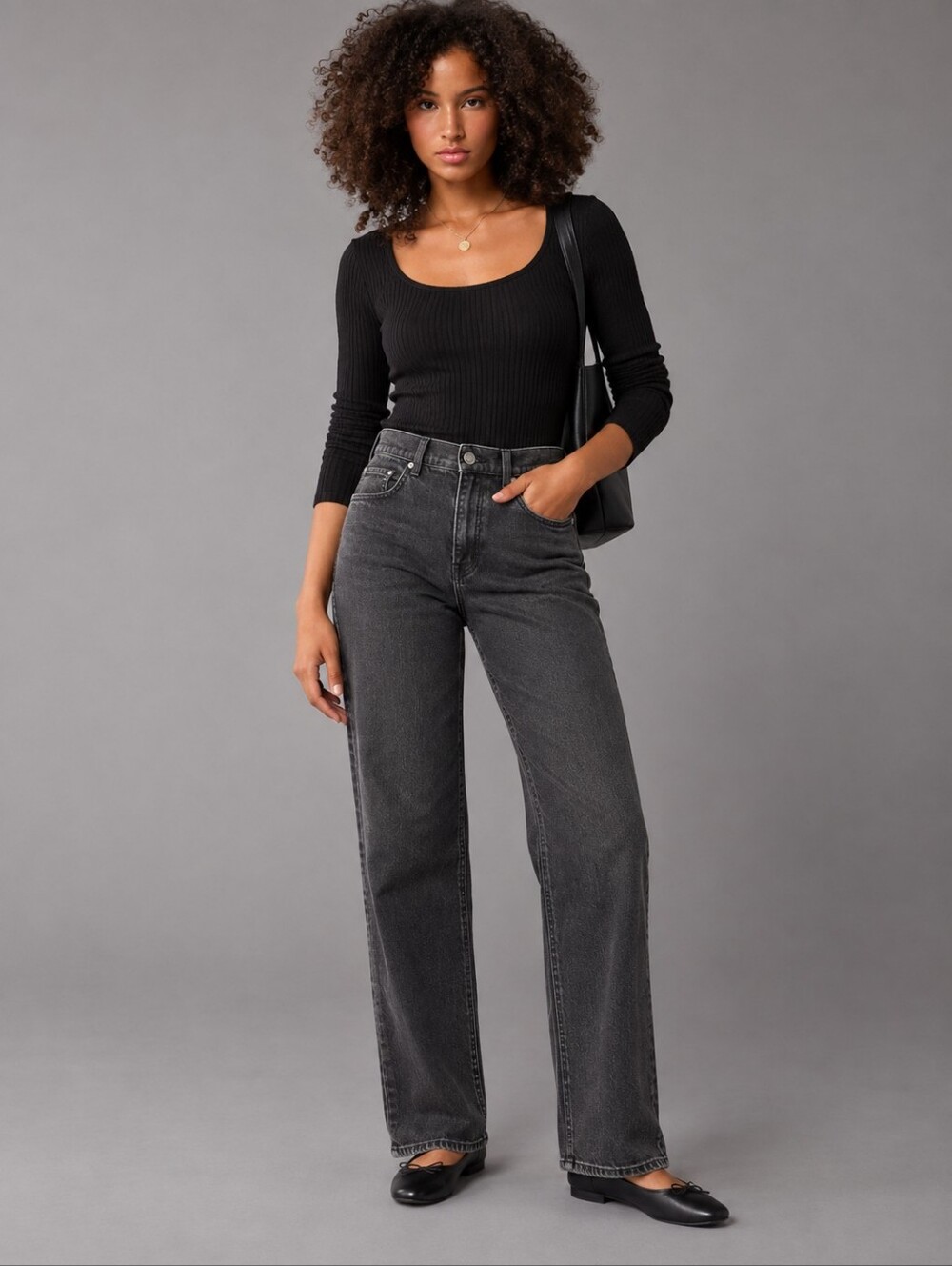 ❤️ AMERICAN EAGLE SUPER HIGH RISE BAGGY STRAIGHT JEANS, 14S (32 SHORT)